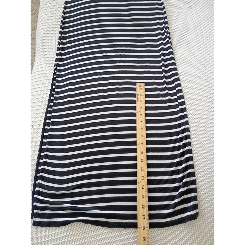 Michael Kors Nautical Black White‎ Cotton Striped Short Slve Maxi Dress Fits S/M - Picture 5 of 13